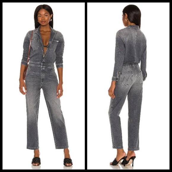 💕MOTHER💕 Half Spring Take-Off Ankle Jumpsuit Stitching in The Dark Gray Small - Picture 5 of 17